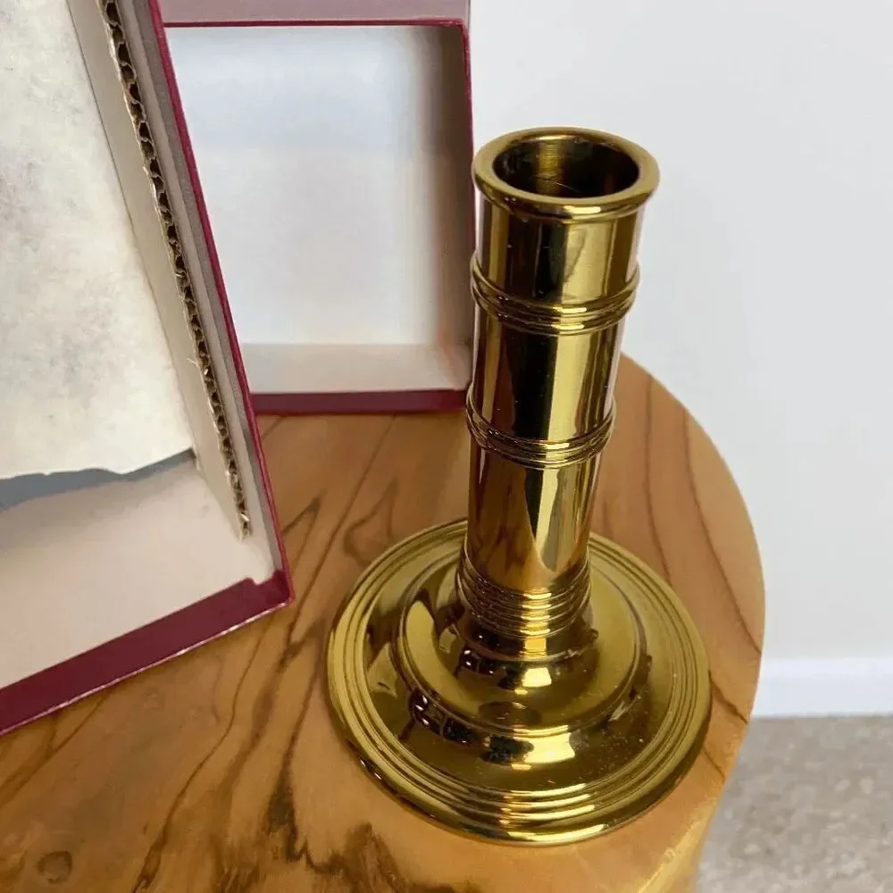 VTG Gorham Solid Brass Convertible Candlestick w/ Box Heirloom Decor